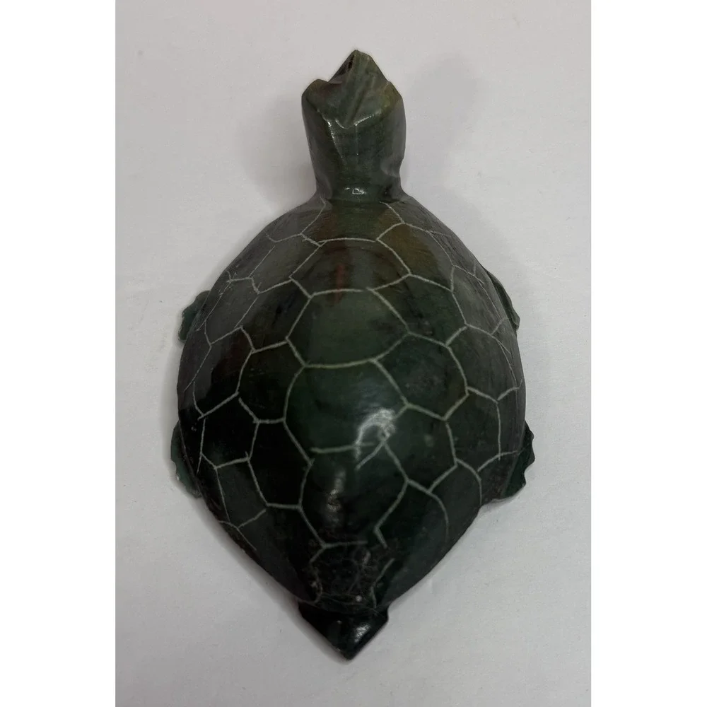 Handcrafted Stone Jade SEA TURTLE Figurine Carving Sculpture 4